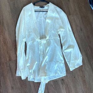 White Silk Leopard Print Romper